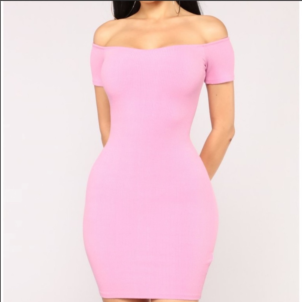 NWT Pink Bodycon Off Shoulder Dress